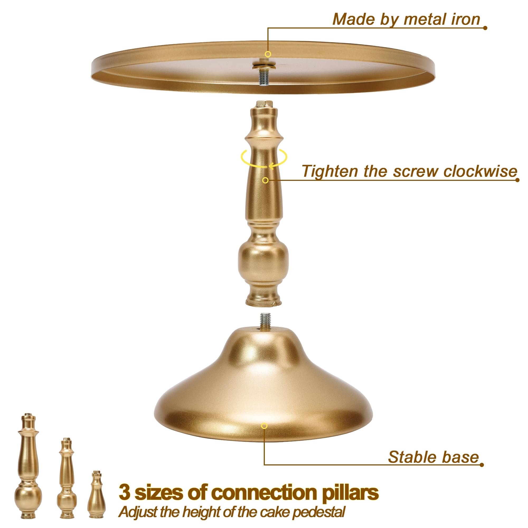 Factory wholesale Set of 3 Removable Cake Holder Dessert Pie Pizza Display Stand Metal Cake Tray for Wedding Celebration Party