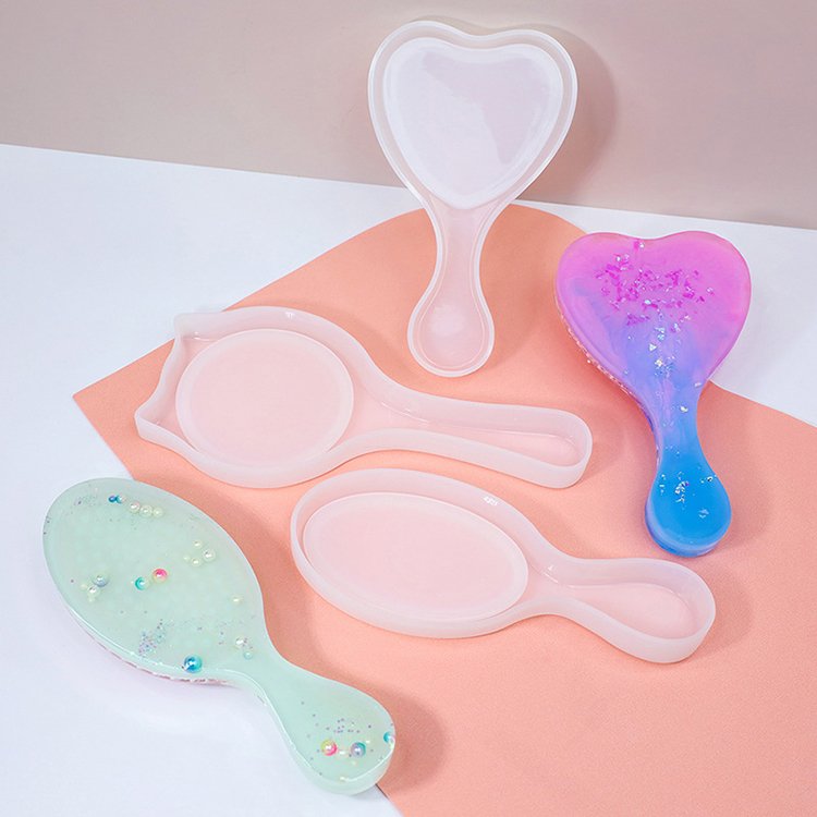 YS Custom Comb Mold Set Craft Silicone Heart Oval Circle Silicone Mould Making Combs Ornaments Festival Gift Home Decor Tools