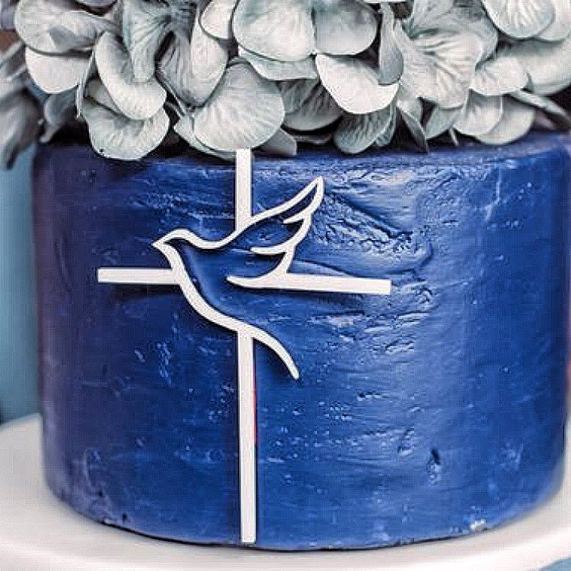 Peace pigeon Cross Communion Cake Decorator for Baby Shower Christmas Graduation Parties Cupcake Topper in Party Supplies