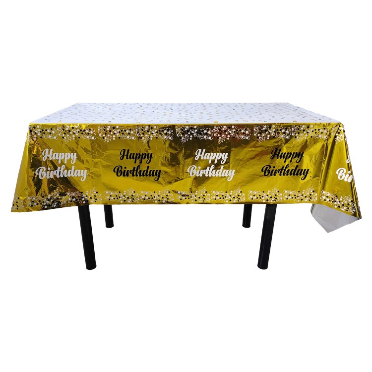 Wedding Ramadan and Cake Background Decoration Supplies Happy Birthday Aluminum Foil tablecover cloth Hot Sale Shiny Pink Modern