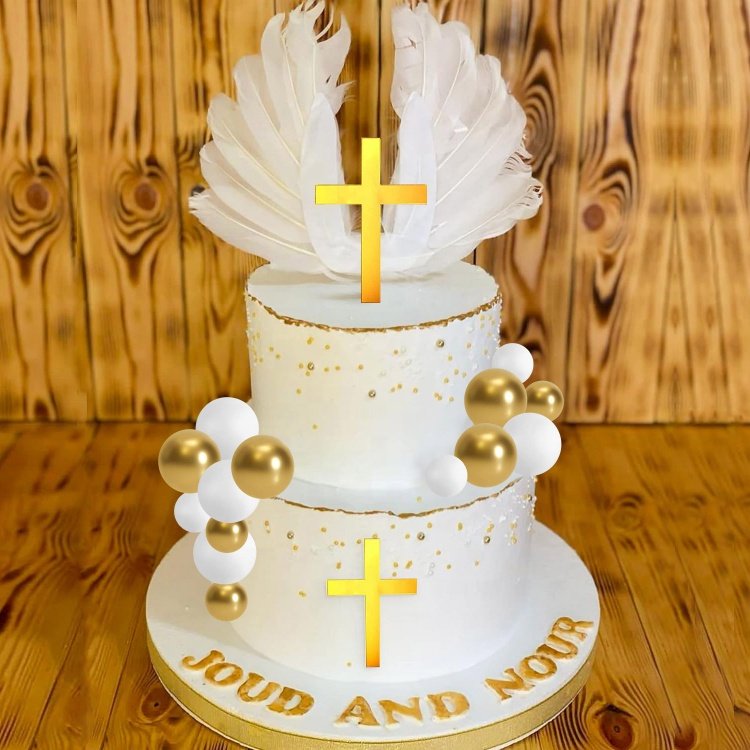 Cross Baptism Cake Decoration for Party Favors Baptism Party Supplies