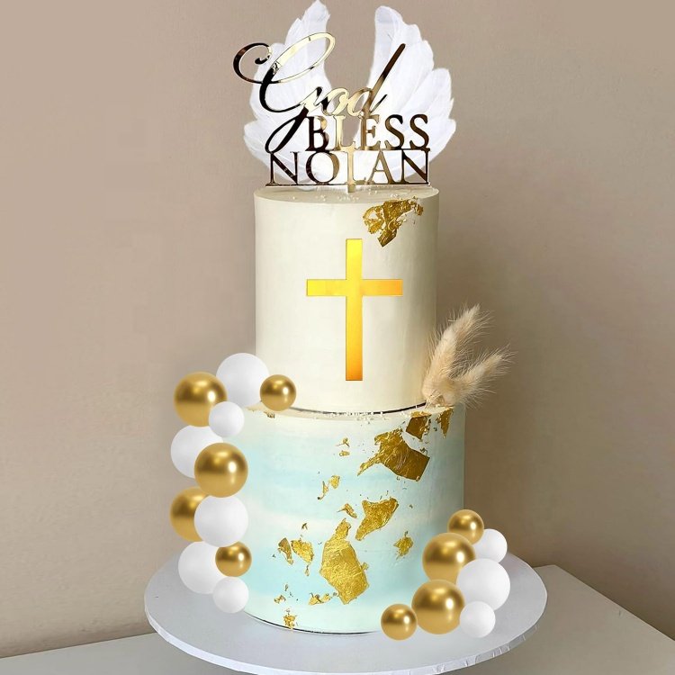 Cross Baptism Cake Decoration for Party Favors Baptism Party Supplies