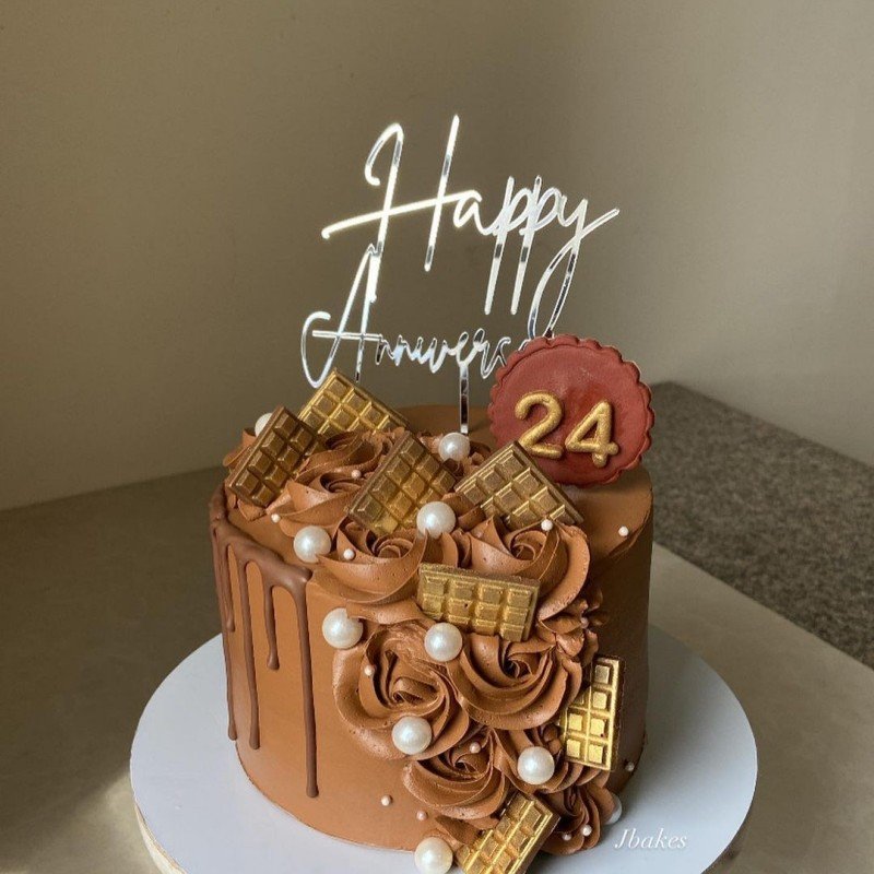 Ychon new customized own designs topper happy anniversary cake toppers acrylic mirror birthday anniversary decorations