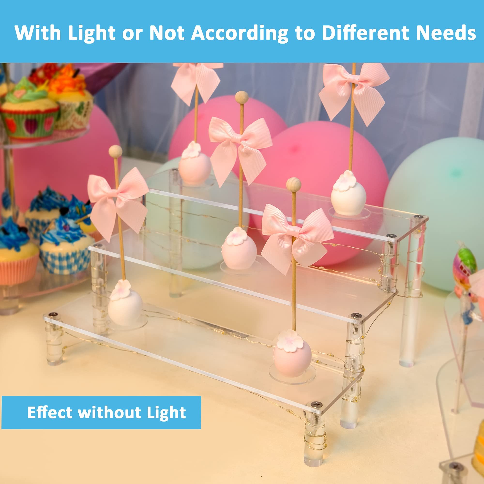 Factory wholesale 3 Tier Removable cake stand birthday decoration Acrylic Display Shelf Cake Stand for Party Candy Bar Dessert