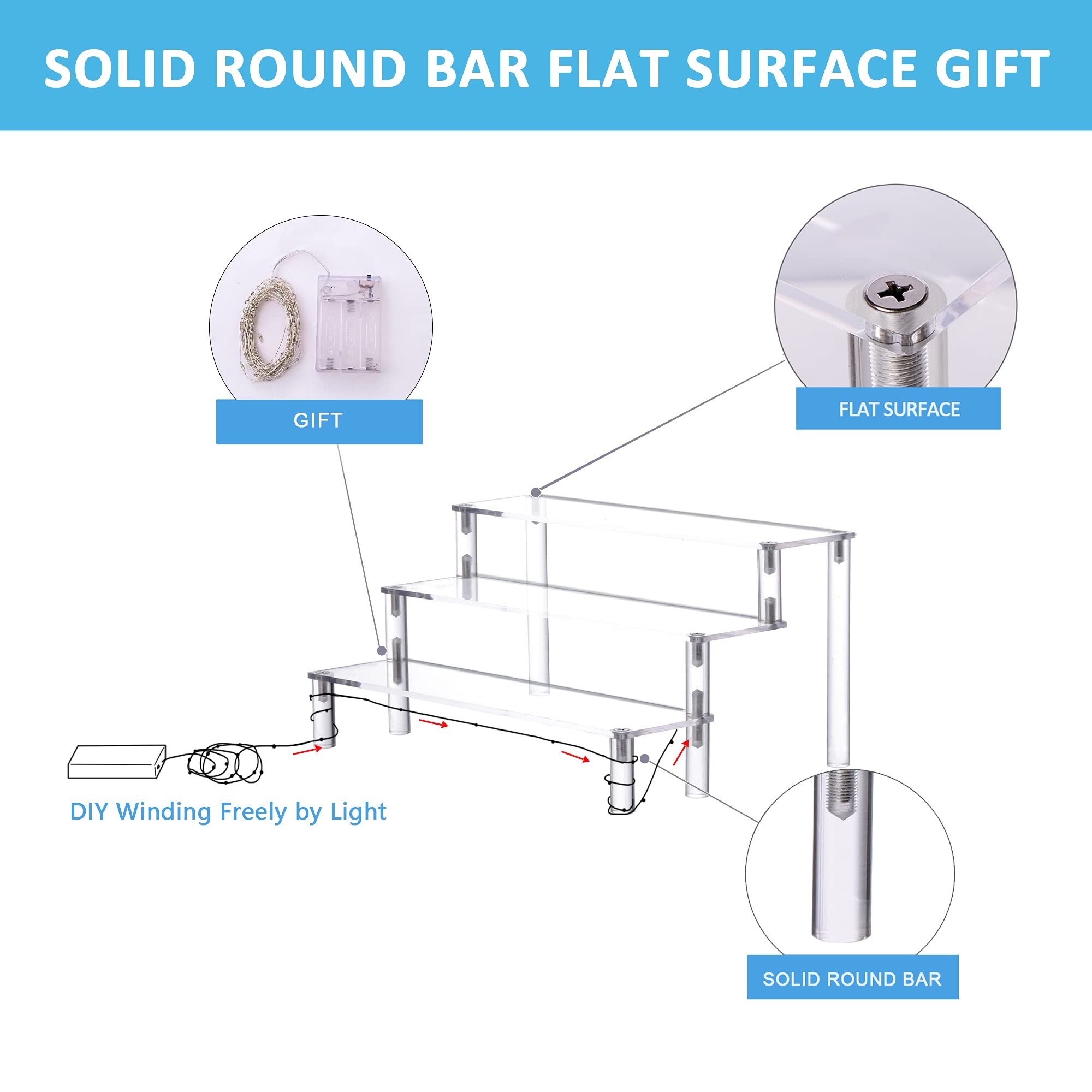 Factory wholesale 3 Tier Removable cake stand birthday decoration Acrylic Display Shelf Cake Stand for Party Candy Bar Dessert