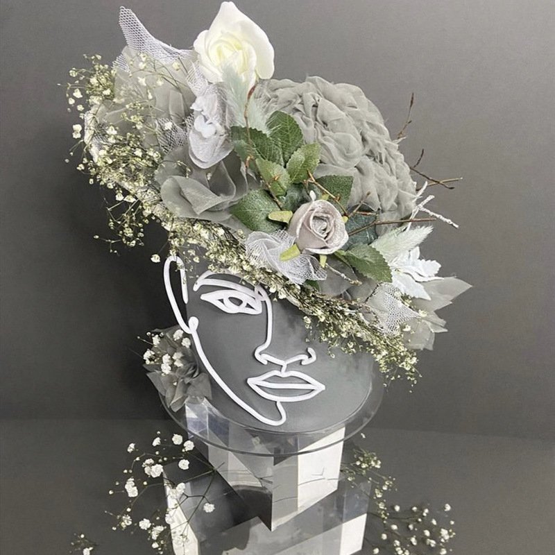 Butterfly Facial Lines Artistic Line Gold Acrylic Topper For Valentine Day Mother's Day Cake topper