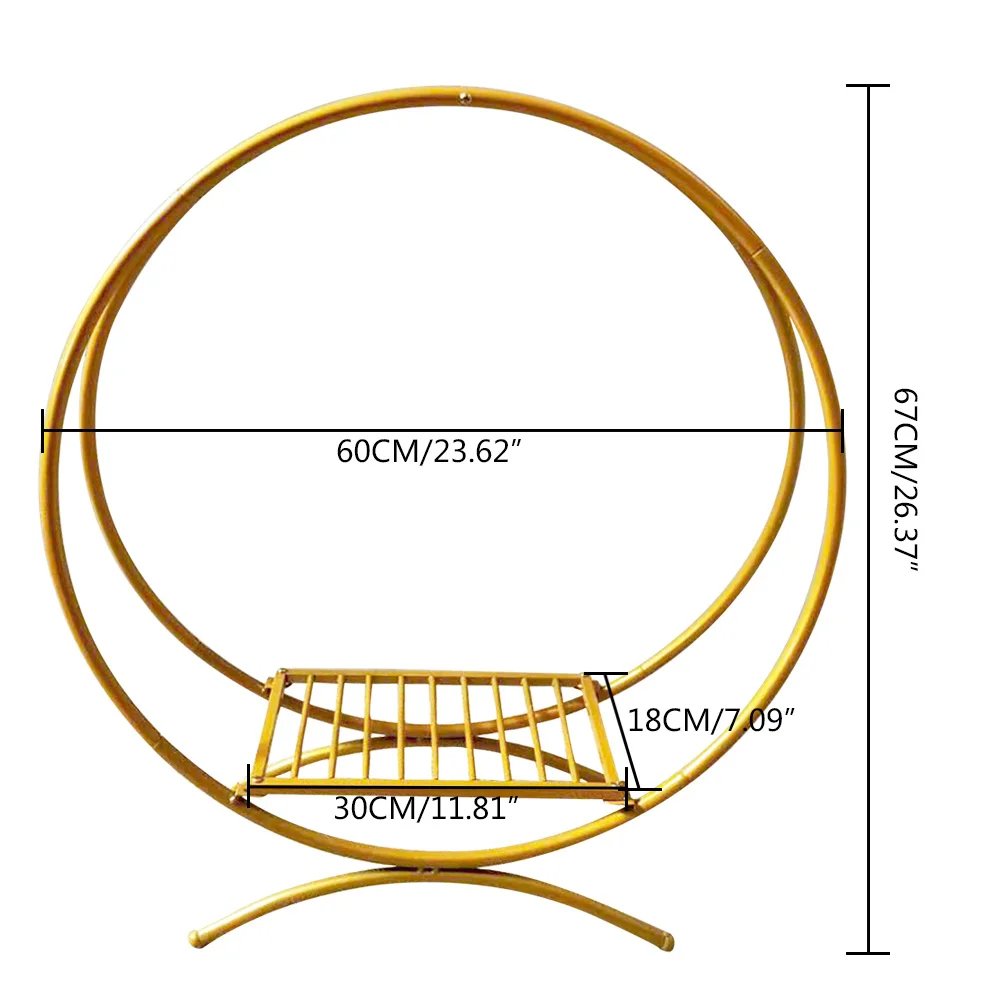 Golden Polished Wedding Arch Cake Stand For Bridal Shower Birthday Party Decoration Gathering Invitation Supplies