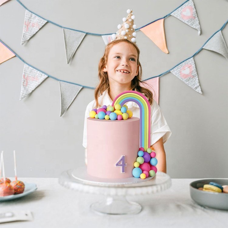 28PCS Rainbow Cake Toppers Colorful Balls Cake Decorations for Wedding Baby Shower Girls Boys Birthday Party Supplies (Boho)