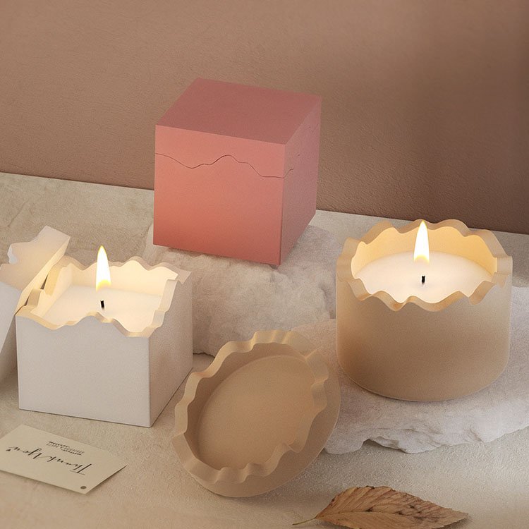 YS Irregular Candle Jar Silicone Mold With Lid Storage Box Cement Candle Cup Casting Mould DIY Aromatherapy Candle Making Tool