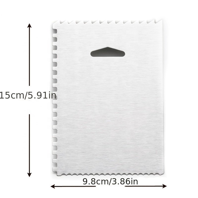 YABEICHU stainless steel cake scraper metal baking cream scraper comb smoother decorating tools