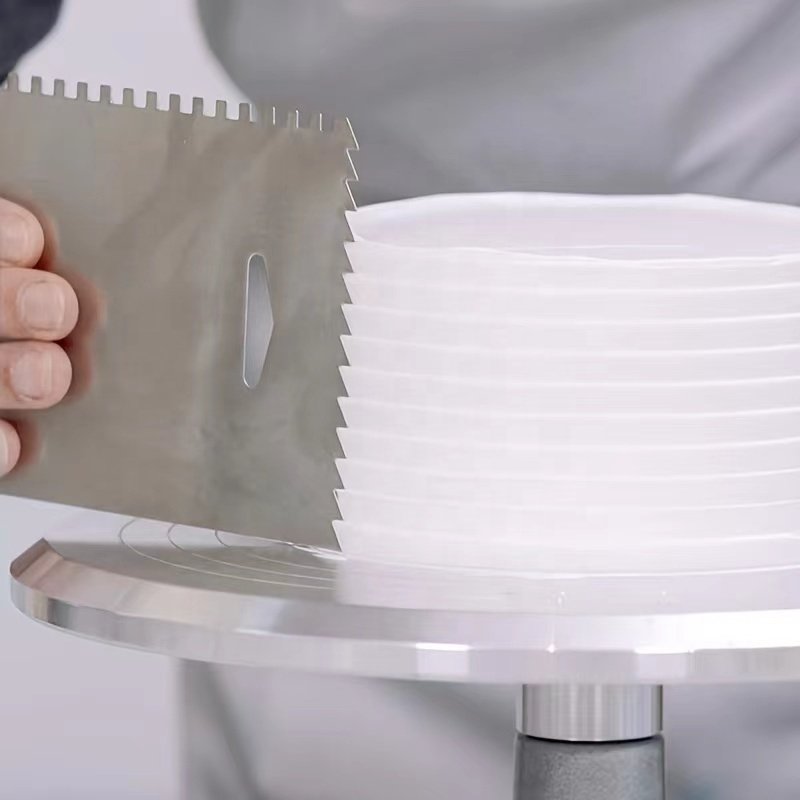 YABEICHU stainless steel cake scraper metal baking cream scraper comb smoother decorating tools