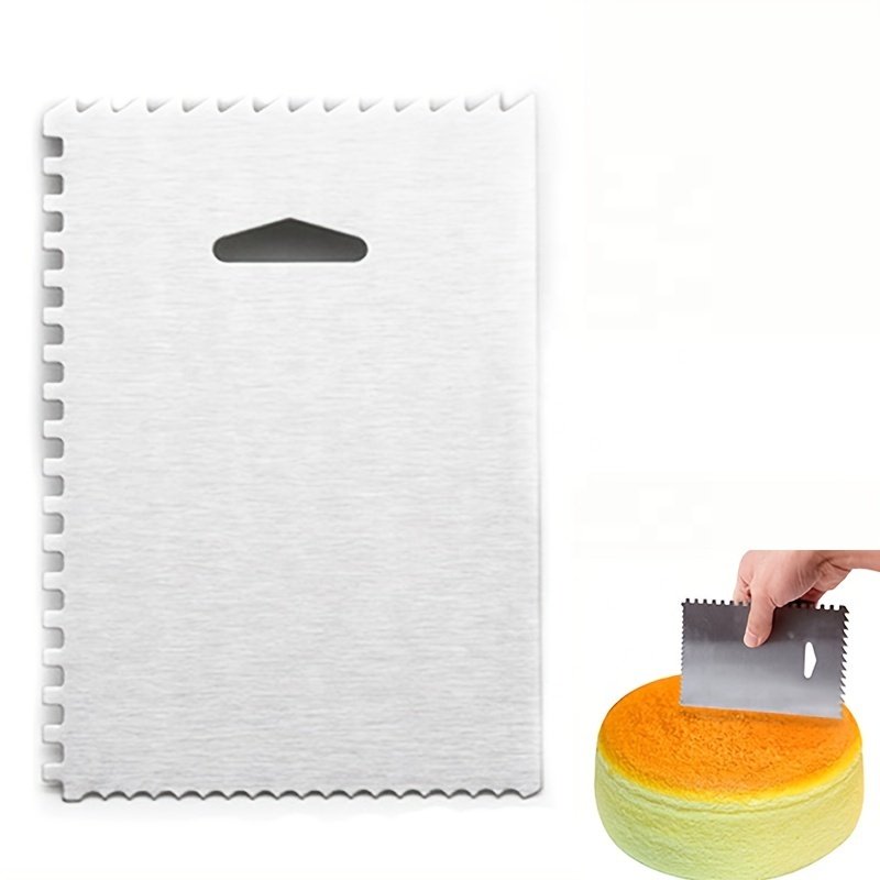 YABEICHU stainless steel cake scraper metal baking cream scraper comb smoother decorating tools