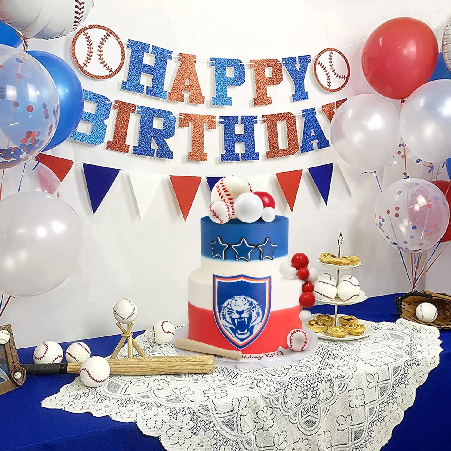 Baseball Cake Topper Ball Player Cake Decorations for Birthday Party Sport Party Supplies
