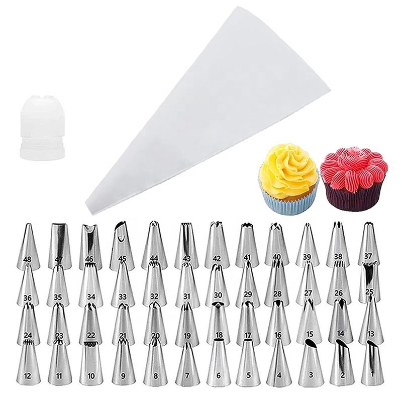 Wanlihao 26/50pcs Stainless Steel Cake Nozzle Set Icing Piping Nozzles Baking Cake Tools Kits