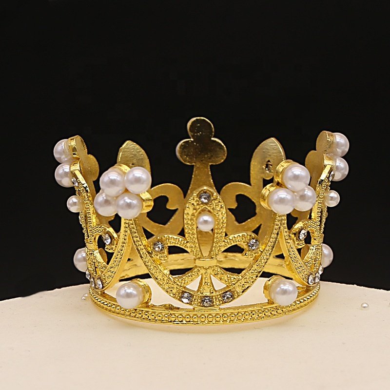 Cake Decoration Alloy Crown Flower Dress Up Jewelry Birthday Crown Children Headdress Adult Hair Accessories