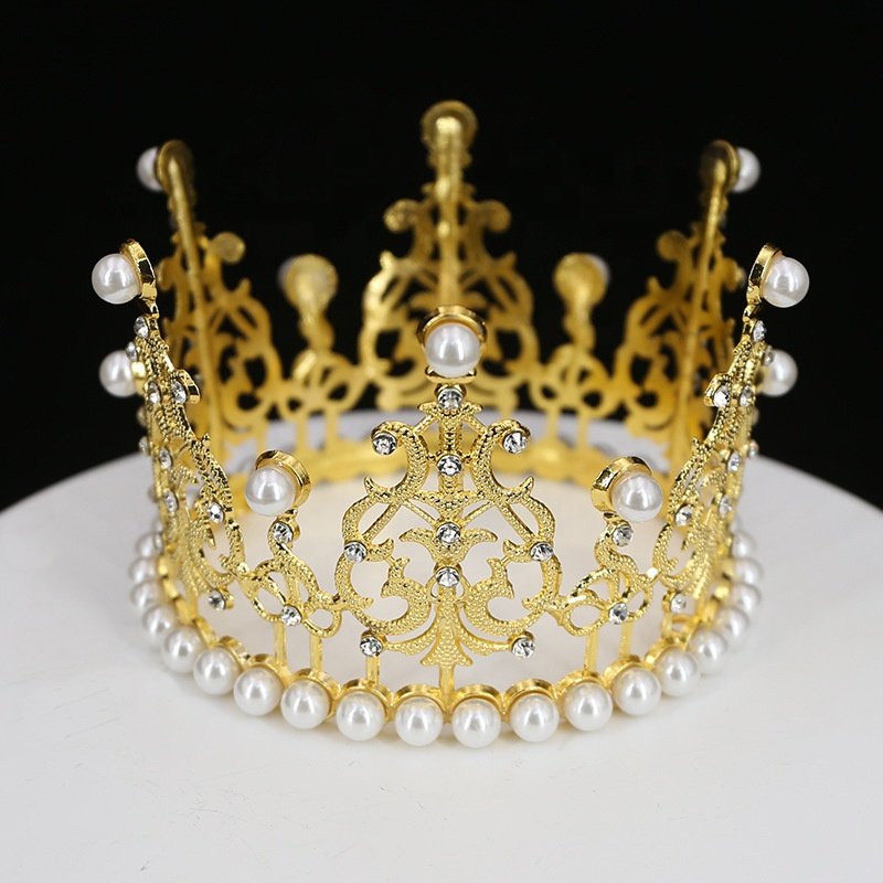 Cake Decoration Alloy Crown Flower Dress Up Jewelry Birthday Crown Children Headdress Adult Hair Accessories