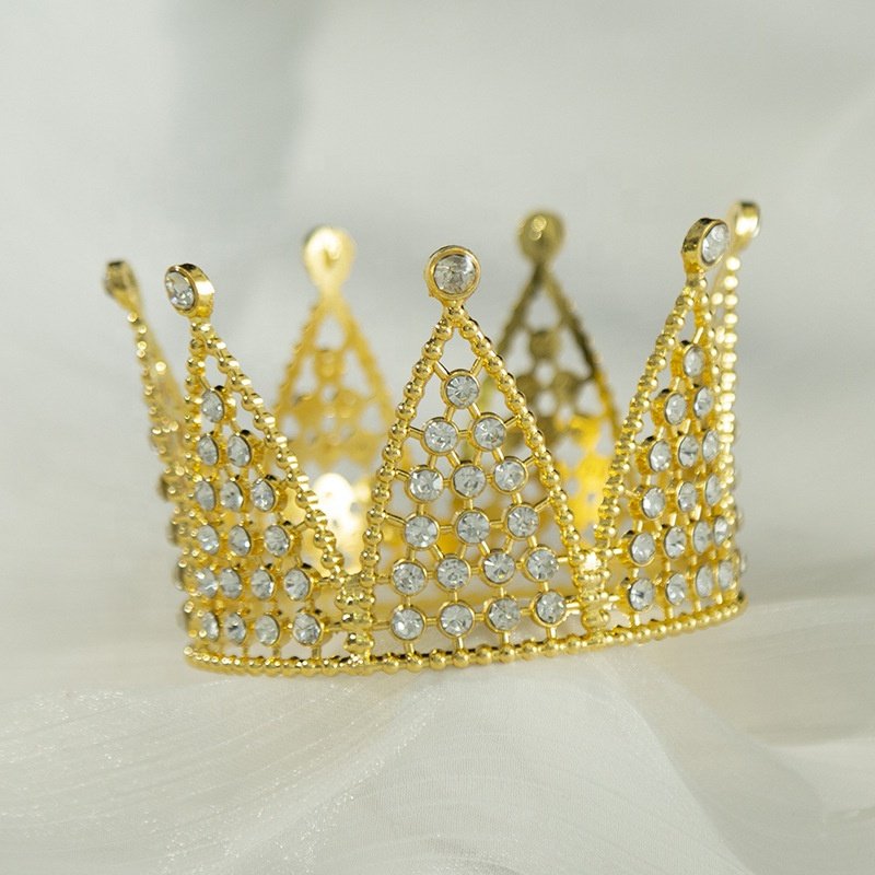 Cake Decoration Alloy Crown Flower Dress Up Jewelry Birthday Crown Children Headdress Adult Hair Accessories