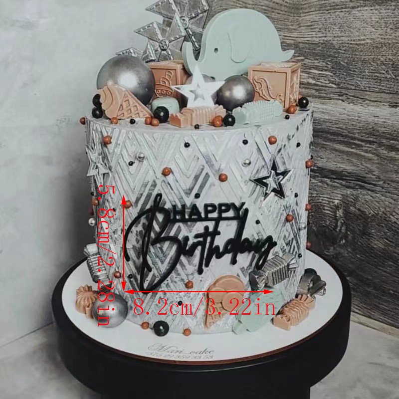 New arrival Happy Birthday Acrylic Cake Decoration Birthday Cake Side Acrylic Cake topper Supplies