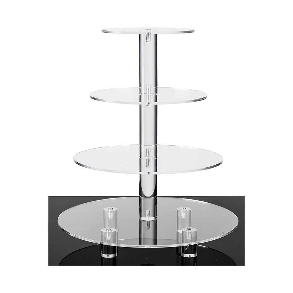 4 Tier Cupcake Stand Round Acrylic Cupcake Tower Multi Tiered Circle Cake Stand Large Clear Cupcake Holder for Dessert Display