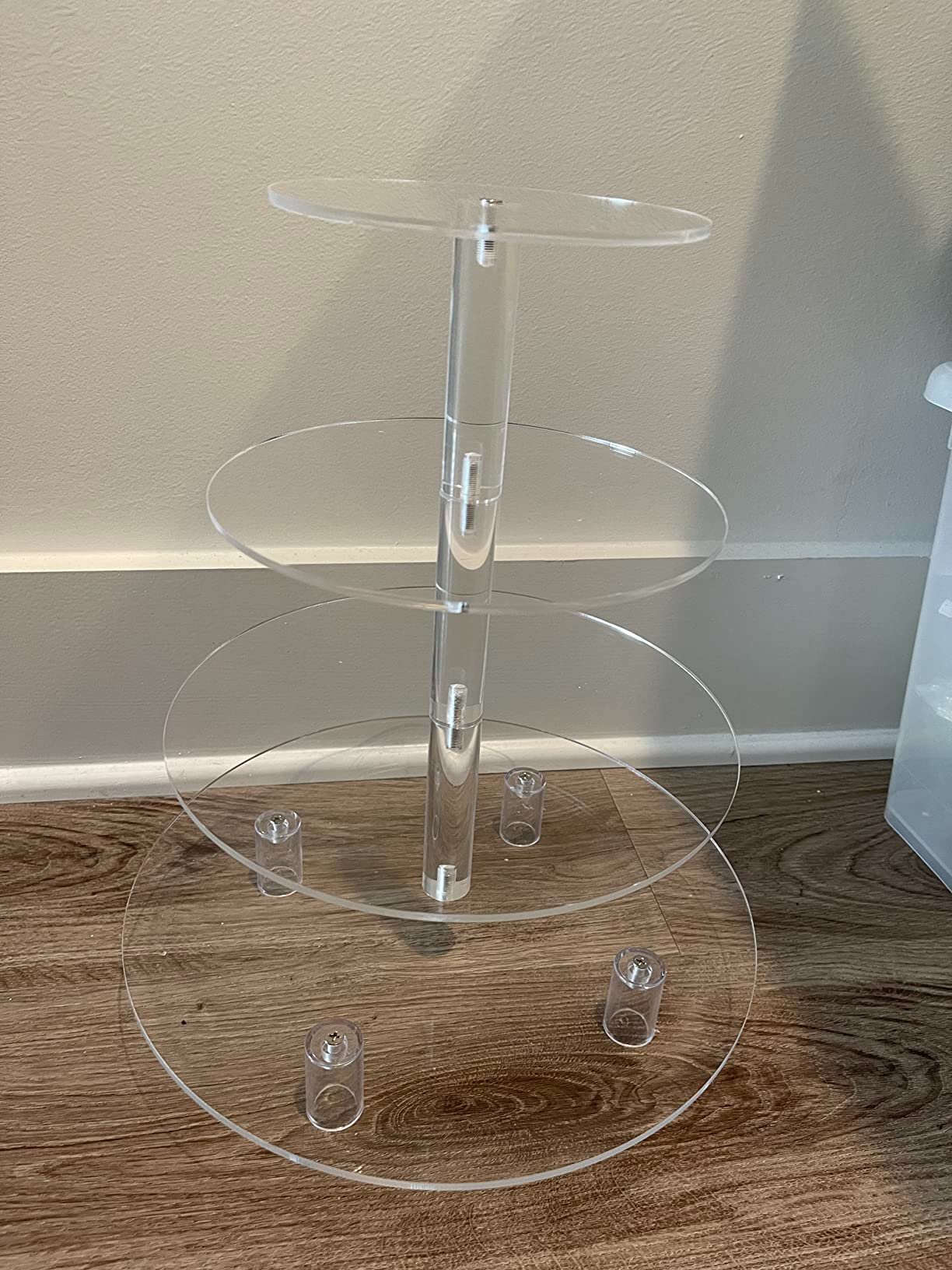 4 Tier Cupcake Stand Round Acrylic Cupcake Tower Multi Tiered Circle Cake Stand Large Clear Cupcake Holder for Dessert Display
