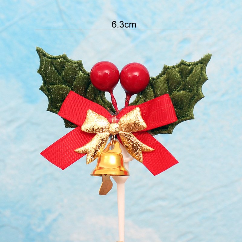 Christmas cake decoration insert card grass circle leaf old man snowman deer gift package Christmas tree cake decoration supplie