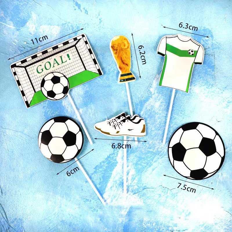 new arrival 30pcs Paper Football Cake Toppers Cake Decorations Used For Football-themed Cake Decoration