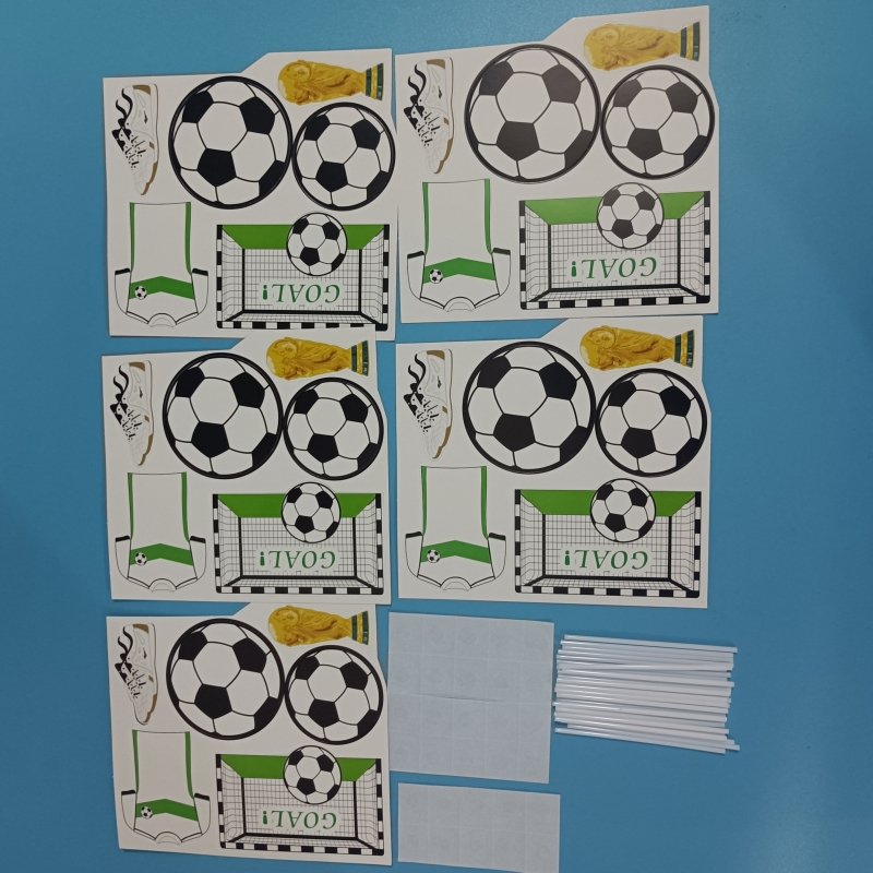 new arrival 30pcs Paper Football Cake Toppers Cake Decorations Used For Football-themed Cake Decoration