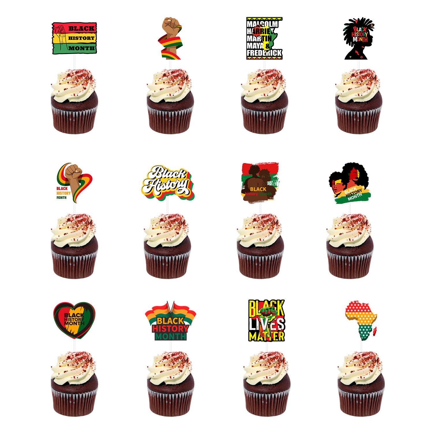 Black history Month Juneteenth Party Supplies Party Banners with Balloon Cake Topper set for Party Decorations