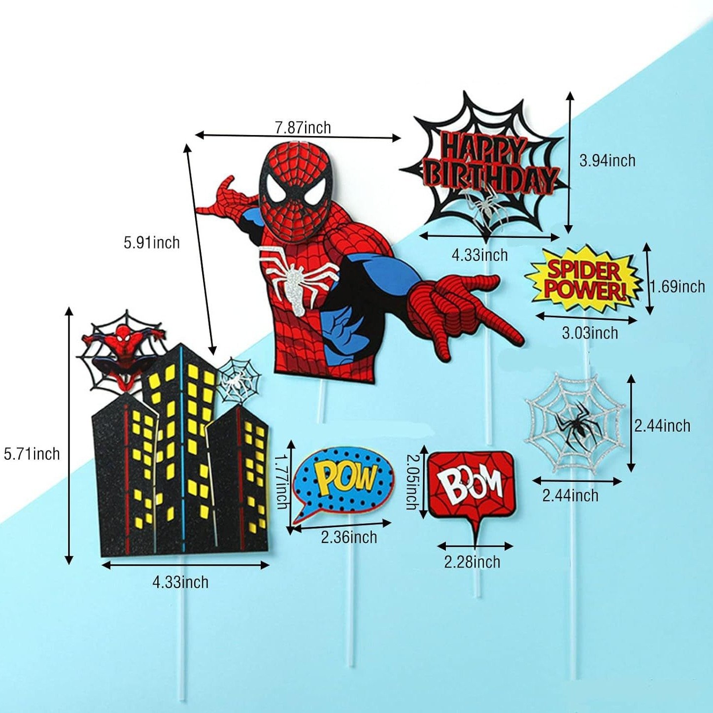 Spiderman Cake Toppers Superhero Theme Party Spiderman Birthday Decorations for Boys Men Birthday Party Supplies