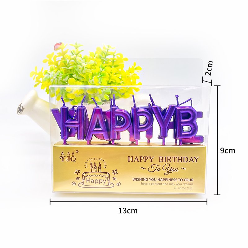 XIONGXI wholesale bulk metallic color personalized good quality happy birthday small candle letters for Birthday Cake Decoration