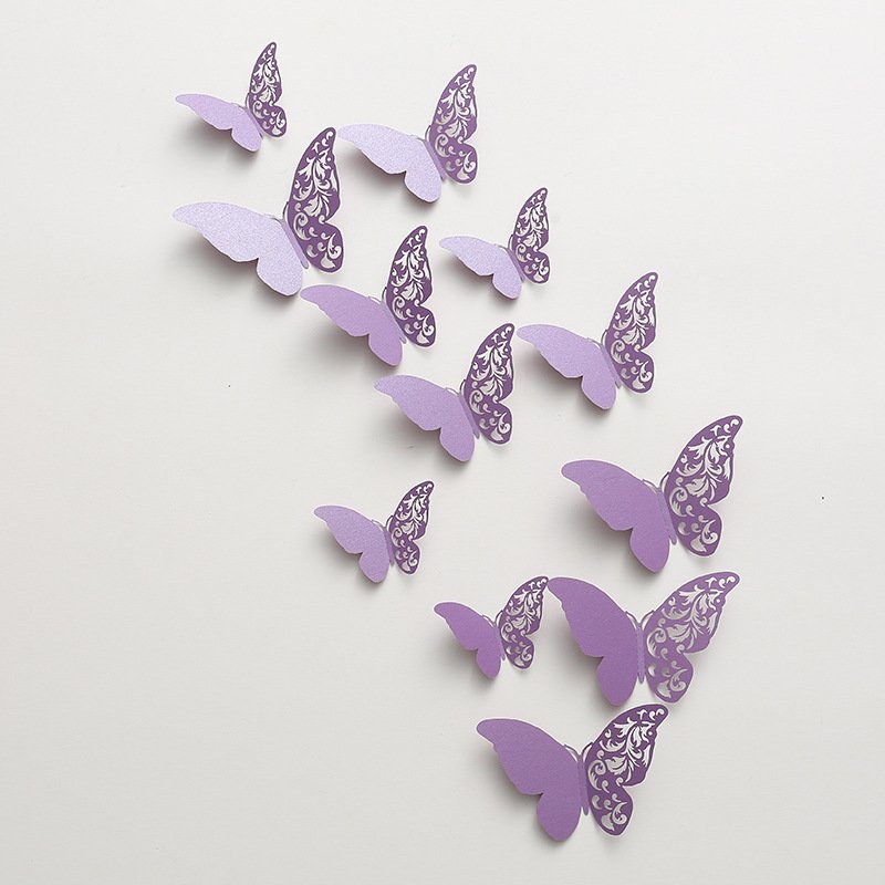 Wholesale Butterflies Decor 12pcs Paper Birthday Cake Topper Home Decoration Cake Decorating Accessory Butterflies for Cake