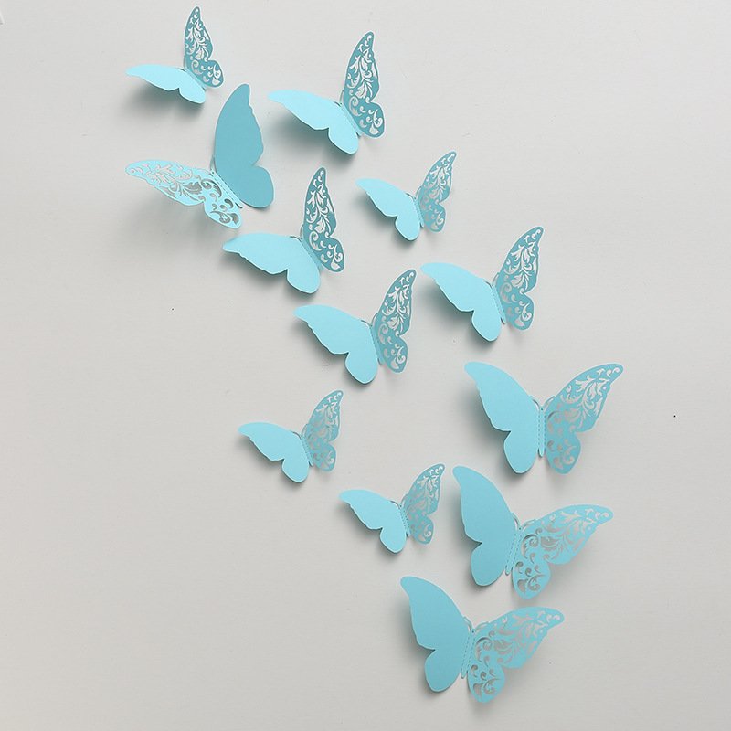 Wholesale Butterflies Decor 12pcs Paper Birthday Cake Topper Home Decoration Cake Decorating Accessory Butterflies for Cake