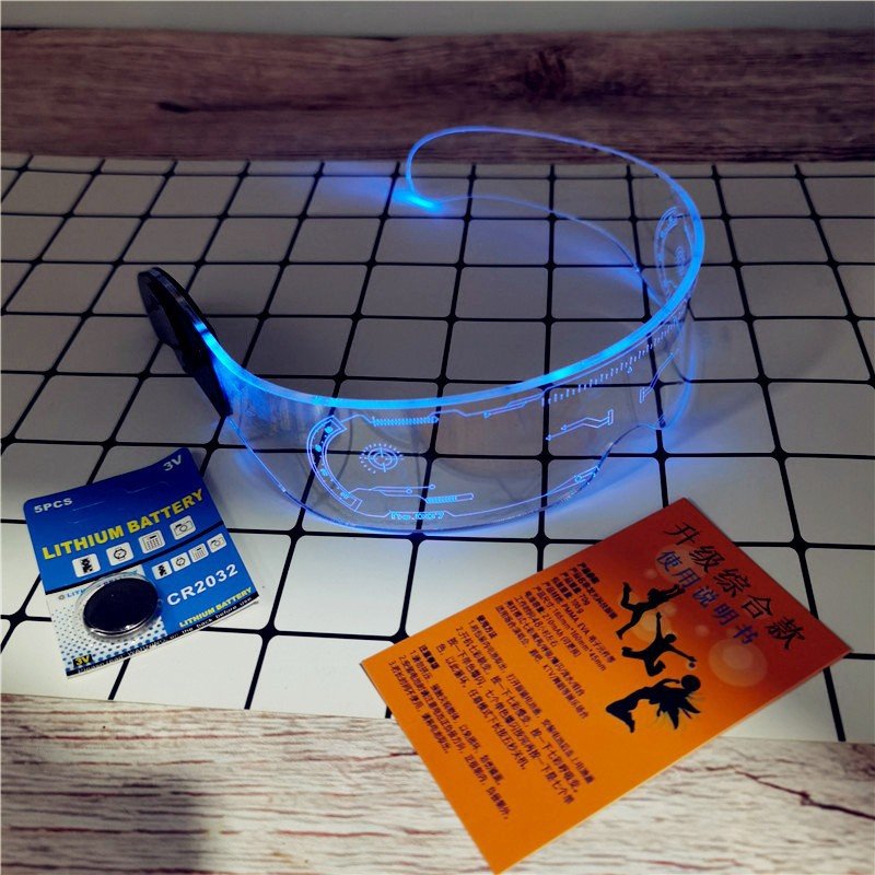 Led Colorful Luminous Glasses Bar Concert Music Festival Ktv Performance Sci-fi Sunglasses Fashion