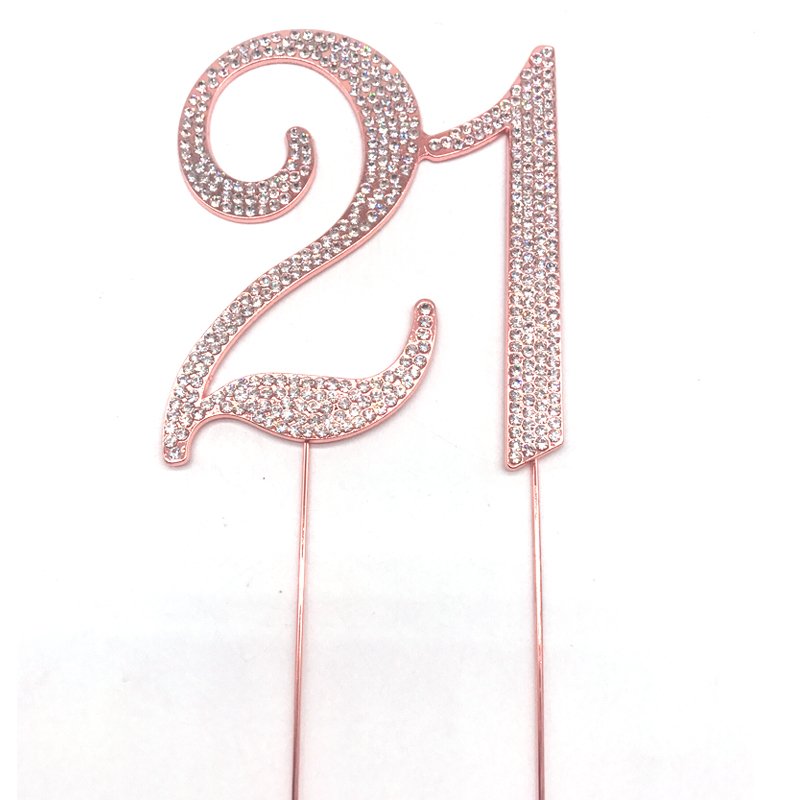 New arrivals number 12cm crystal stone number cake topper for birthday cake topper or anniversary party(15.16.18.21.30.40.50.60)