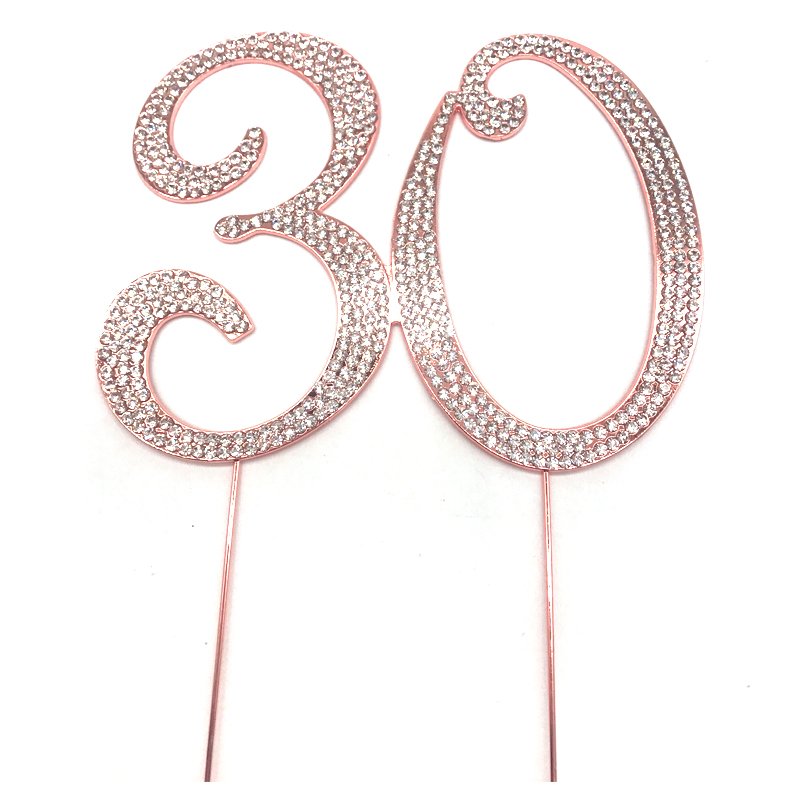 New arrivals number 12cm crystal stone number cake topper for birthday cake topper or anniversary party(15.16.18.21.30.40.50.60)