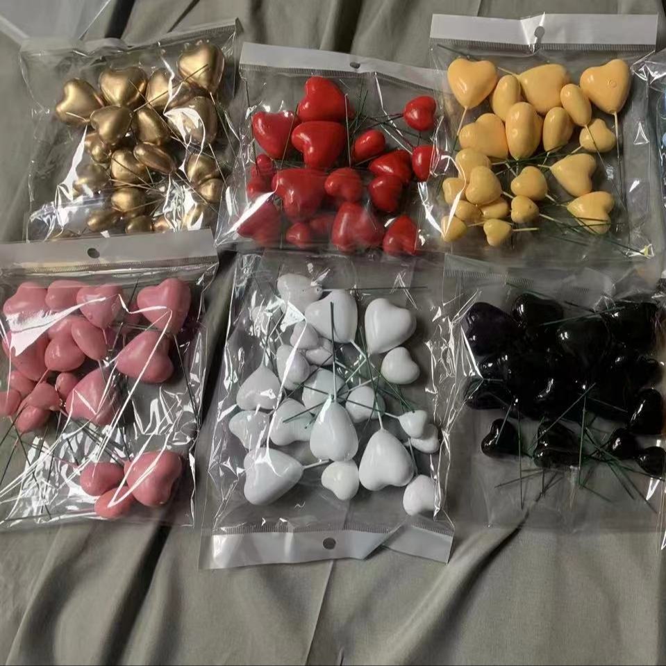 Cake Decorating 20pcs/bag Mixed Size 2 2.5 3 4cm Heart Faux Balls Happy Birthday Cake Topper cake decorating supplies
