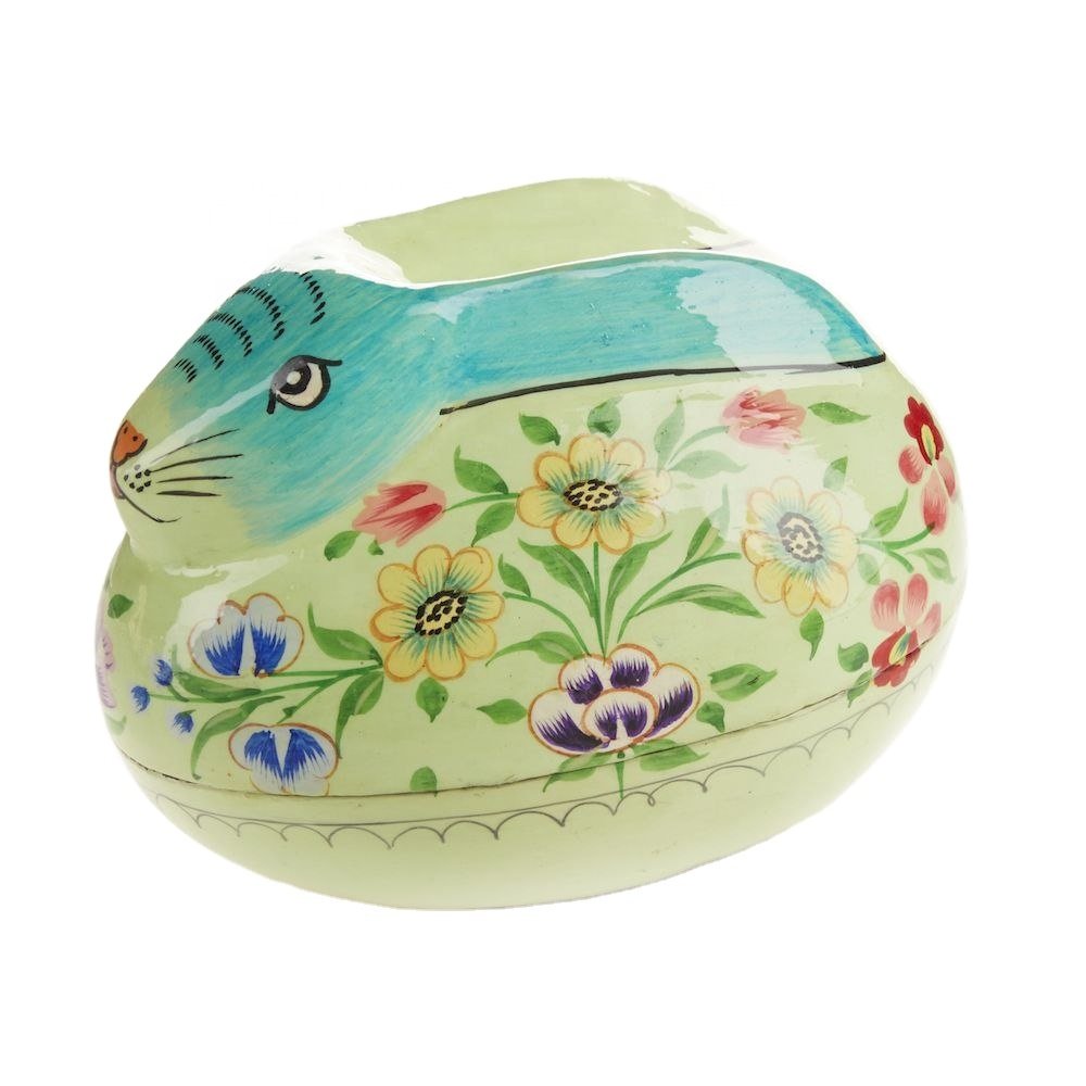 BEST SELLING PAPER MACHE ,EASTER RABBIT BOX BUNNY BOX , HANDMADE IN INDIA BY KASHMIRI ARTISIANS FOR EASTER DECORATION