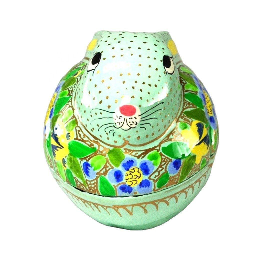 BEST SELLING PAPER MACHE ,EASTER RABBIT BOX BUNNY BOX , HANDMADE IN INDIA BY KASHMIRI ARTISIANS FOR EASTER DECORATION