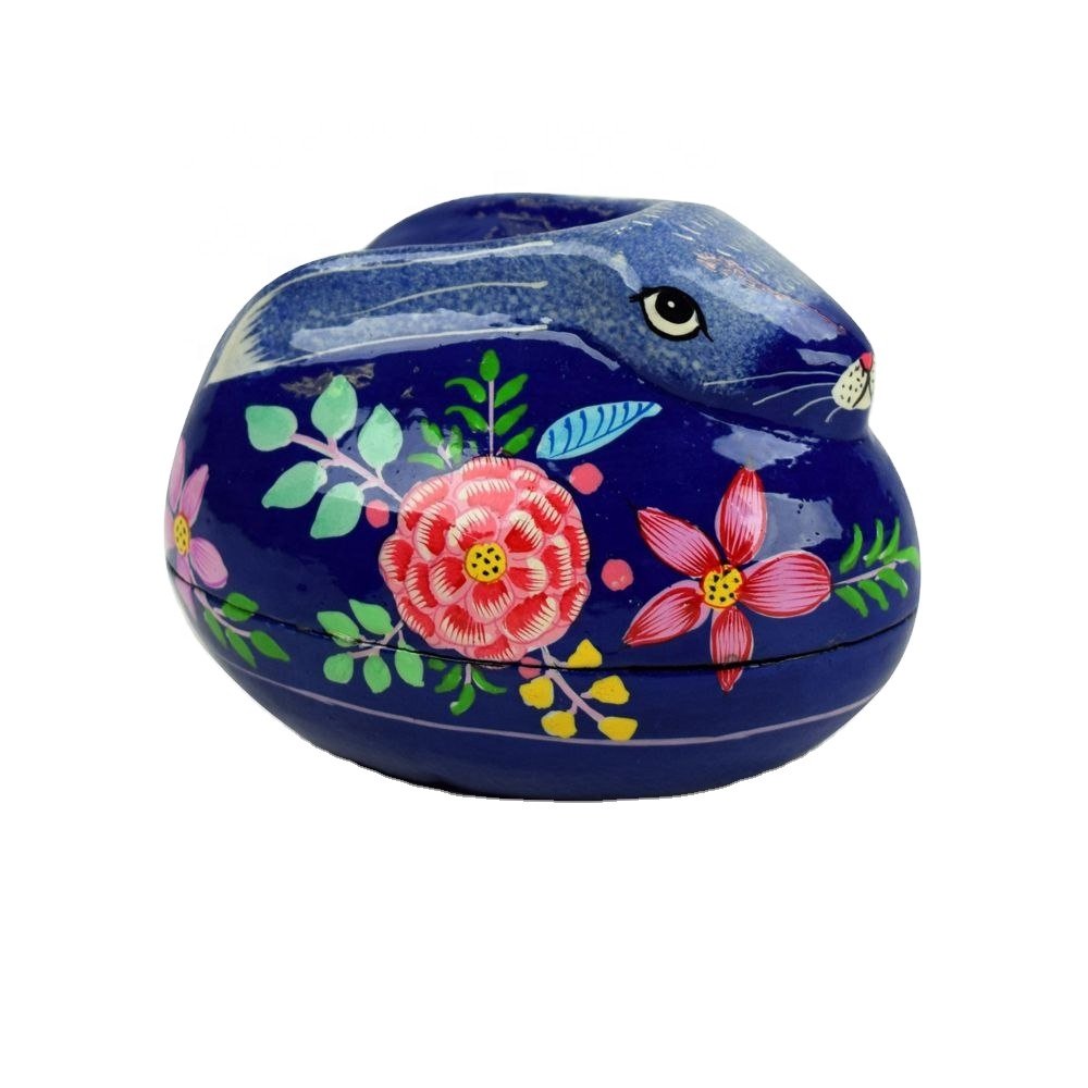 BEST SELLING PAPER MACHE ,EASTER RABBIT BOX BUNNY BOX , HANDMADE IN INDIA BY KASHMIRI ARTISIANS FOR EASTER DECORATION