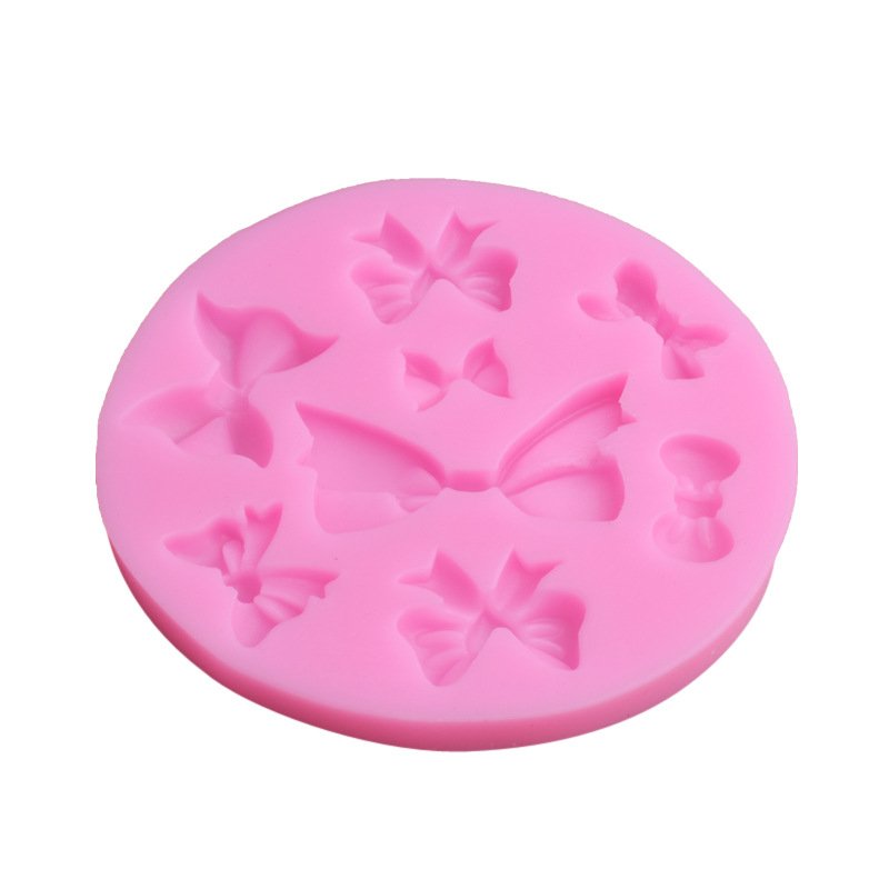 Hot Party DIY Baking Supplies 3 Pack Cute Bow Shaped Silicone Cake Mold for Birthday or Wedding Cake Decorating
