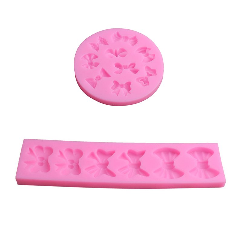 Hot Party DIY Baking Supplies 3 Pack Cute Bow Shaped Silicone Cake Mold for Birthday or Wedding Cake Decorating