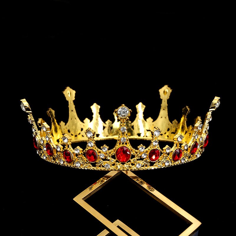 New Tiara Bridal Gold Alloy Crown Elegant Princess Wedding Crystal Party Supplies Cake Accessories Bouquets Birthday Cake Topper