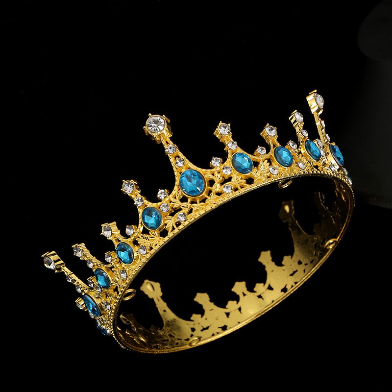 New Tiara Bridal Gold Alloy Crown Elegant Princess Wedding Crystal Party Supplies Cake Accessories Bouquets Birthday Cake Topper