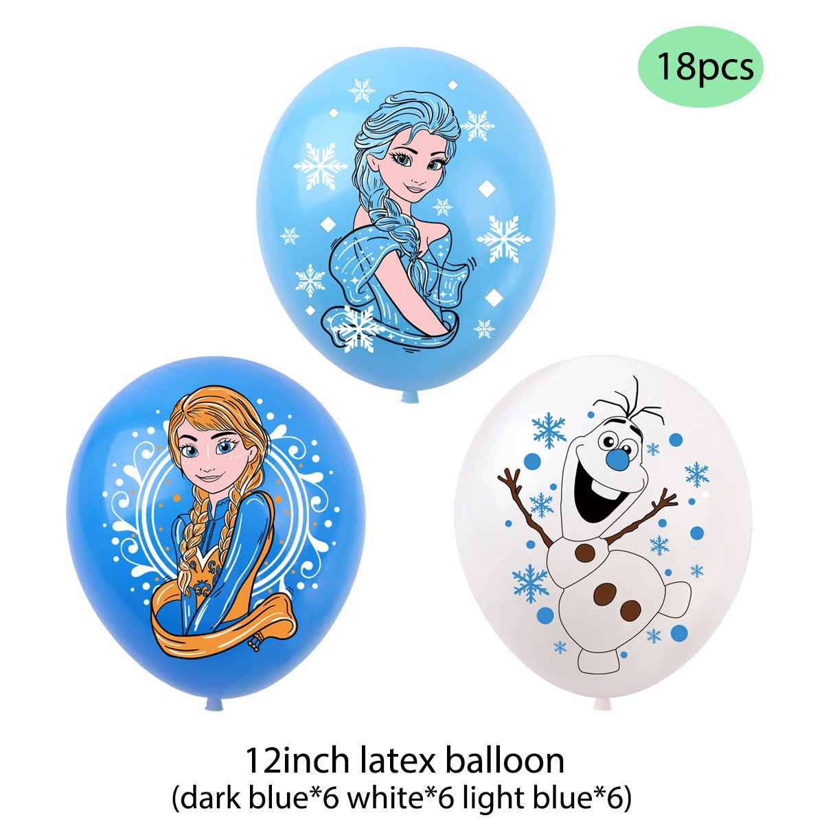 Princess Party Decoration Kit-Anna Elsa Happy Birthday Banner Flag Bunting 12 Inch Latex Balloon Kid's Party Cartoon Frozen