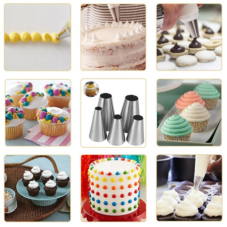 Set Of 3 Piping Icing Nozzle Cake Set Stainless Steel Decoration Piping Tip DIY Pastry Baking Tools For Cupcakes Cakes Cookies