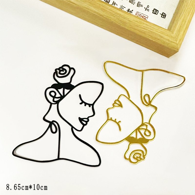 Acrylic Minimalist Woman Facial Art Rose Flower Cake Side Decoration small size Cake Decoration