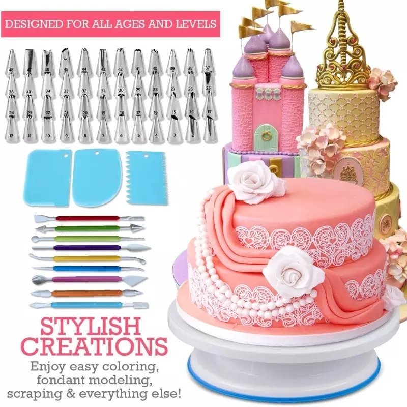 High Quality 333 PCS Set Diy Baking Stand Fondant Accessories Supplies Decorating Baking Pastry Cake Tools