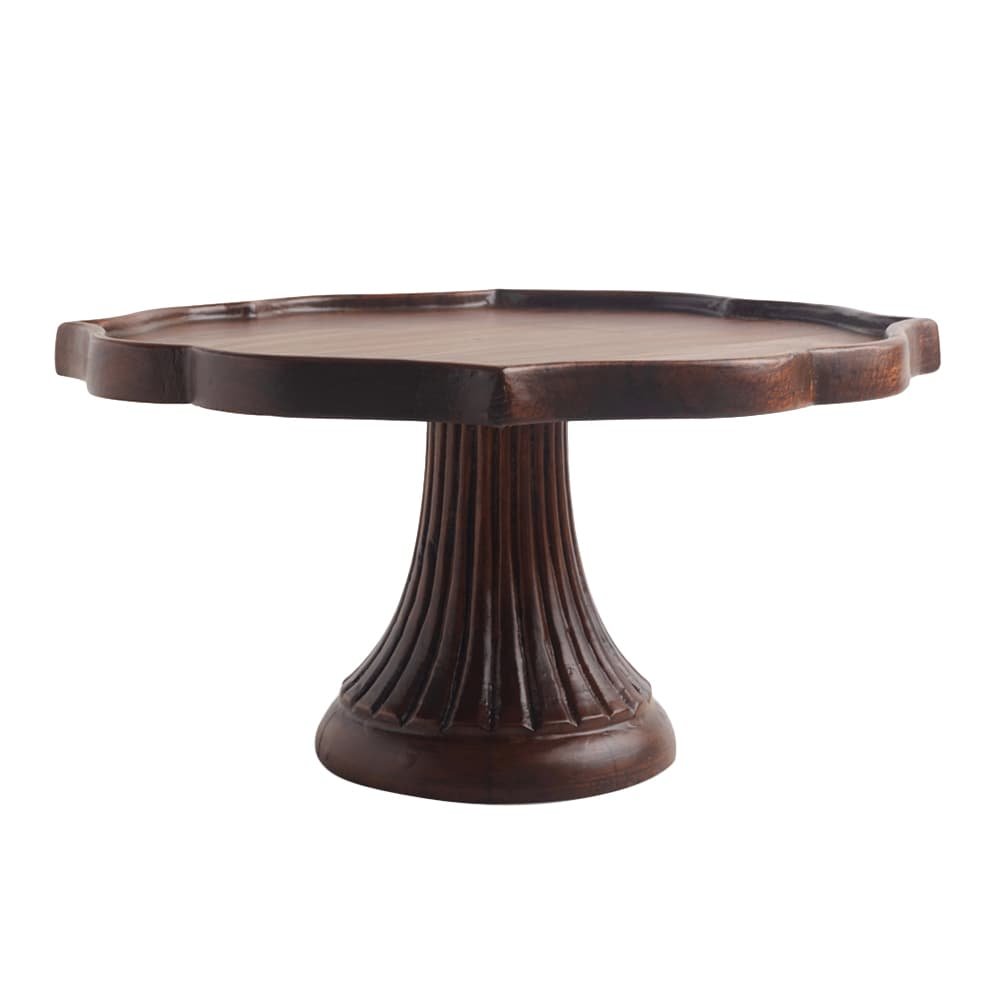 Scallop Edge Top Wooden Cake Stand An Eye Catching Piece Will Give Your Table Decoration And Serving A Luxury Style Look
