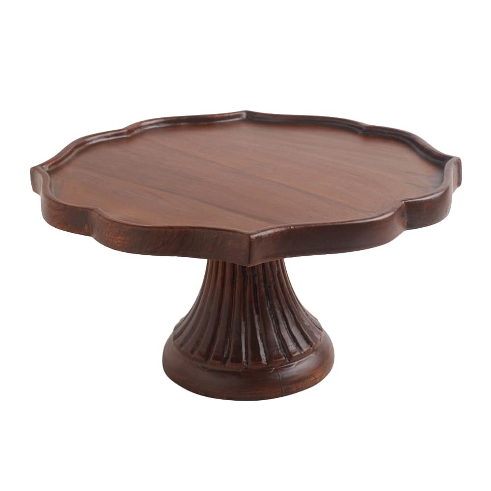 Scallop Edge Top Wooden Cake Stand An Eye Catching Piece Will Give Your Table Decoration And Serving A Luxury Style Look