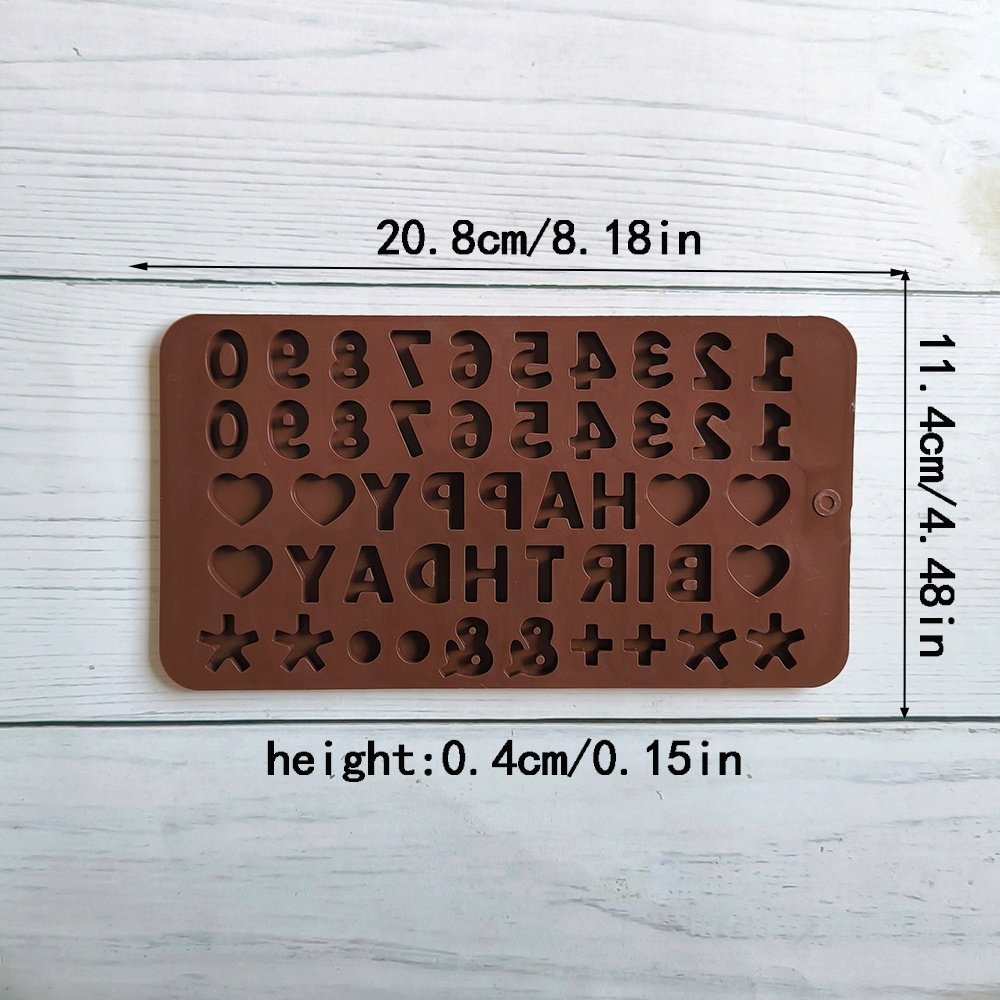 happy birthday and number letter shape silicone chocolate moulds candy jelly biscuit baking mold Cake Decoration